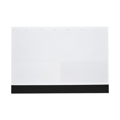 Asztali könyöklő fehér lapokkal fekete műbőrcsíkkal 570 x 390 mm  Realsystem 2026.