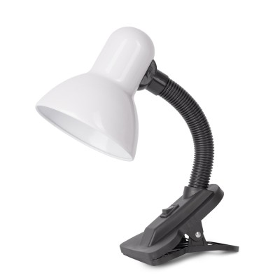 Asztali lámpa, Basic csiptethető, max. 60W, AVIDE, fehér