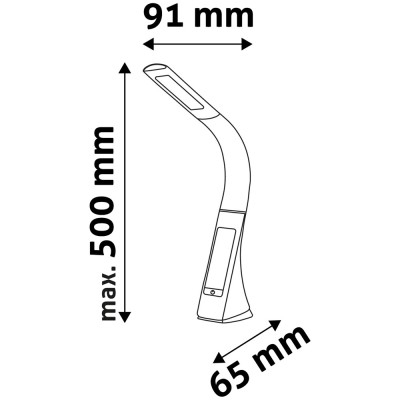 Asztali LED lámpa, kijelzős, 6W, 5000K, AVIDE, barna