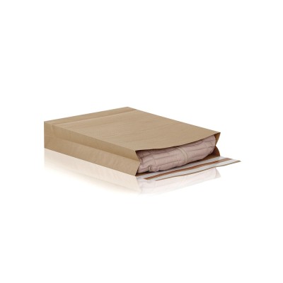 Csomagküldő webshop tasak 250x350x50mm, erős kraft papírból 250 db/doboz, E-green barna