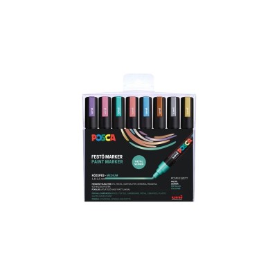 Dekormarker 1,8-2,5mm, Uni Posca PC-5M 8 db-os készlet. metál
