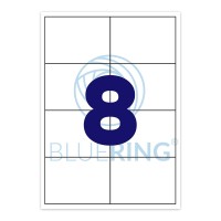 Etikett címke, 99,1x67,7mm, 100 lap, 8 címke/lap Bluering
