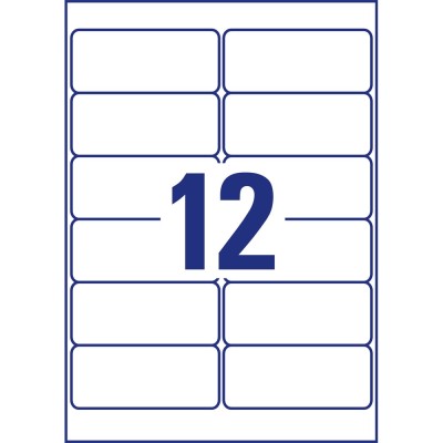 Etikett címke, 99,1 x42,3mm, időjárásálló poliészter, 12 címke/ív, 20 ív/doboz, Avery fehér