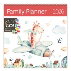 Falinaptár képes 300 x 300 mm, fehér lapokkal Family Planner Dayliner 2026.
