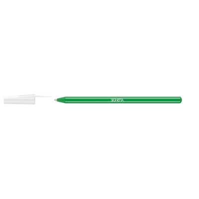 Golyóstoll 0,7mm, kupakos, Ico Signetta, írásszín zöld