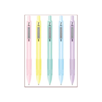 Golyóstoll 1 mm, sárga tolltest, Zebra Z-Grip Pastel, írásszín kék