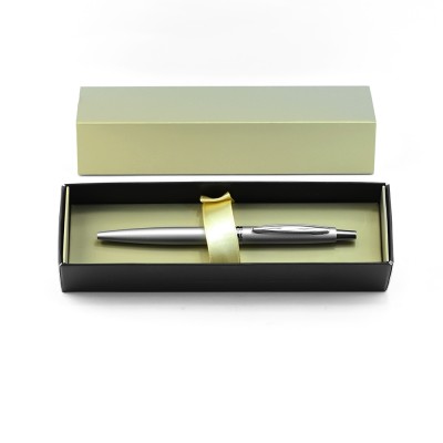 Golyóstoll 0,8mm, fém, rozsdamentes acél test, díszdobozban Bluering® Metal, írásszín kék