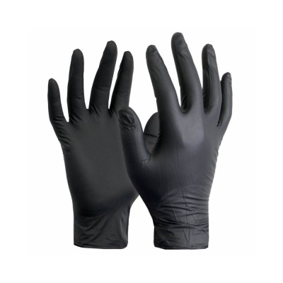 Gumikesztyű nitril púdermentes M 100 db/doboz Guarder®_fekete