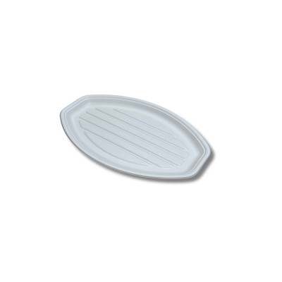 Hidegtál 3 személyes (34 x 23,5 cm) komposztálható cukornád 50 db/csomag fehér