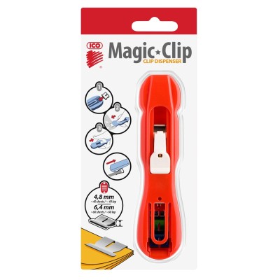 Iratcsíptető fűzőgép + kapocs Ico Magic clipper