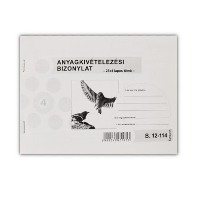 Készletkivételezési bizonylat A5, 25x4lapos 8 tételes B.12-114 Bluering®