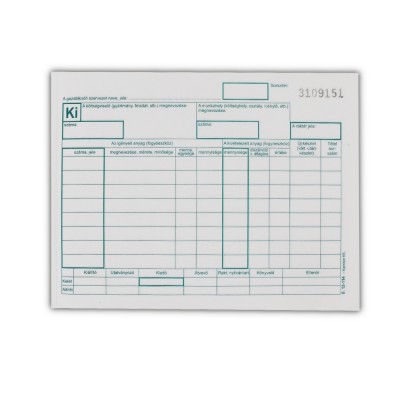 Készletkivételezési bizonylat A5, 25x4lapos 8 tételes B.12-114 Bluering®