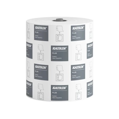 Kéztörlő 2 rétegű tekercses átmérő: 19 cm perforáció 6 tekercs/karton System Katrin_97449 fehér