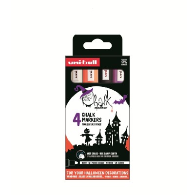 Krétamarker folyékony 1,8-2,5mm Uni-Posca PWE-5M 4 db-os Halloween készlet