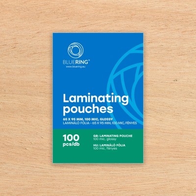 Lamináló fólia 65x95mm, 100 micron 100 db/doboz, Bluering®