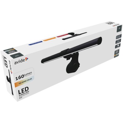 Monitor lámpa, LED, USB, 5W, AVIDE, fekete