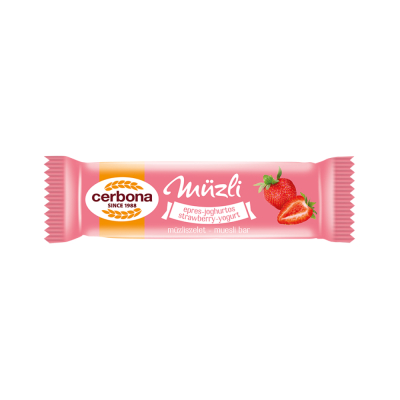 Müzliszelet 20 g, CERBONA, epres-joghurtos