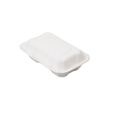 Papírdoboz ételes 1 részes HP2, 18,28 x 13,71 x 6,85 cm komposztálható cukornád 150 db/csomag, natúr