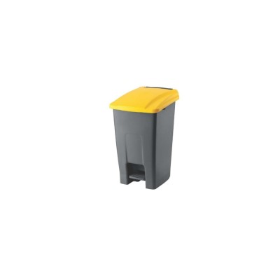 Szemetes kuka pedálos műanyag 50 literes antracit/sárga UP227-214
