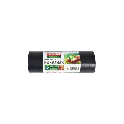 Szemeteszsák újrahasznosított 150 liter 80 x 120 cm 25 mikron 10 db/tekercs Mazzini_fekete