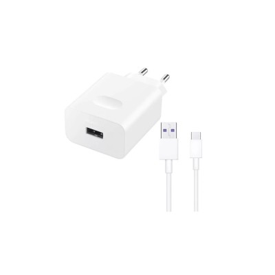 Töltő hálózati HUAWEI CP404B USB aljzat (22.5W, PD gyorstöltő + Type-C kábel) fehér