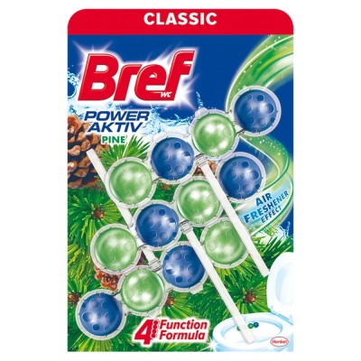 WC illatosító golyós 3 x 50 g Power Aktiv Bref Pine Forest