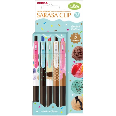Zseléstoll 0,5 mm Zebra Sarasa Clip Ice Cream, 5 különböző szín